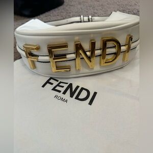Fendigraphy White and Gold bag